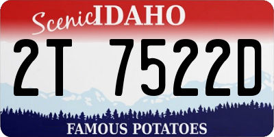 ID license plate 2T7522D