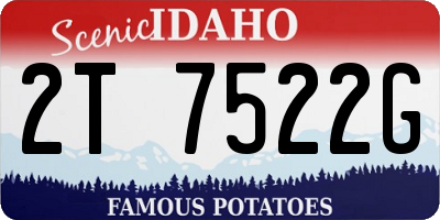ID license plate 2T7522G