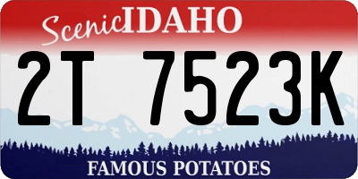 ID license plate 2T7523K