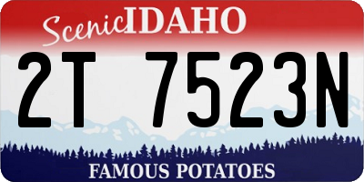 ID license plate 2T7523N