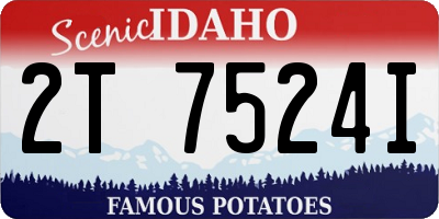 ID license plate 2T7524I