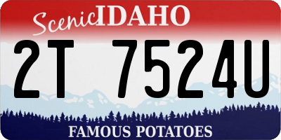 ID license plate 2T7524U