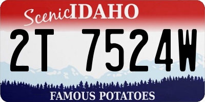 ID license plate 2T7524W