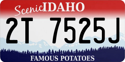 ID license plate 2T7525J