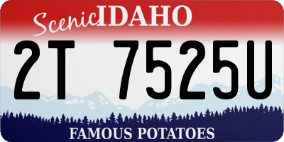 ID license plate 2T7525U