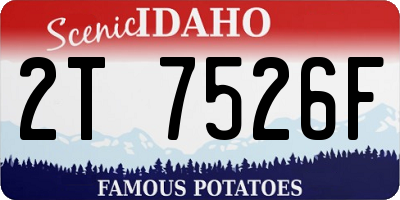 ID license plate 2T7526F