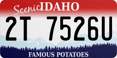 ID license plate 2T7526U