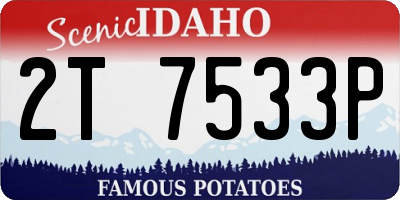 ID license plate 2T7533P