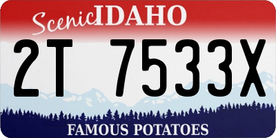 ID license plate 2T7533X