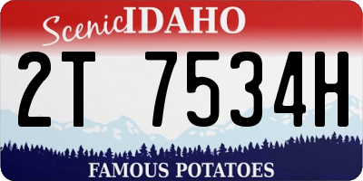 ID license plate 2T7534H