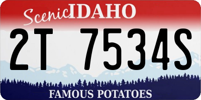 ID license plate 2T7534S