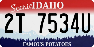 ID license plate 2T7534U