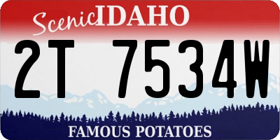 ID license plate 2T7534W