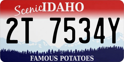 ID license plate 2T7534Y