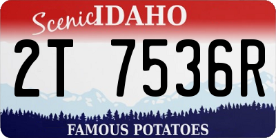 ID license plate 2T7536R