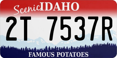 ID license plate 2T7537R