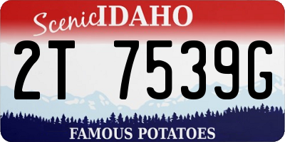ID license plate 2T7539G