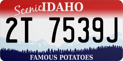 ID license plate 2T7539J