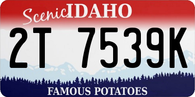 ID license plate 2T7539K