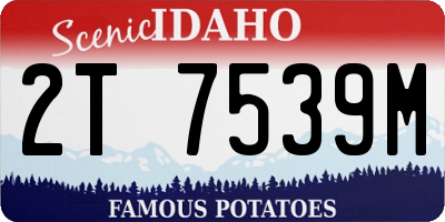 ID license plate 2T7539M