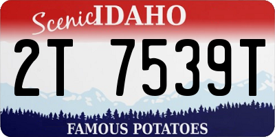 ID license plate 2T7539T