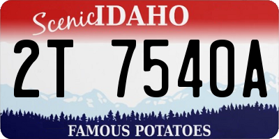 ID license plate 2T7540A