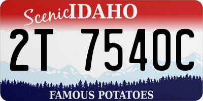 ID license plate 2T7540C