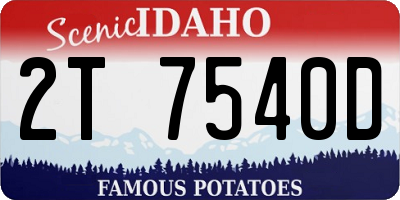 ID license plate 2T7540D