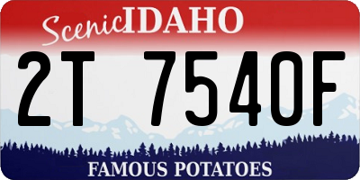 ID license plate 2T7540F