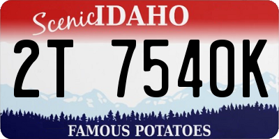 ID license plate 2T7540K