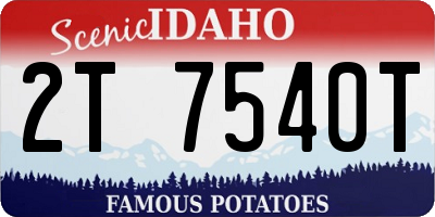 ID license plate 2T7540T