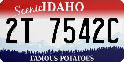 ID license plate 2T7542C