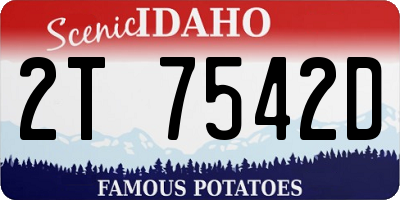 ID license plate 2T7542D