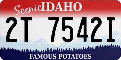 ID license plate 2T7542I