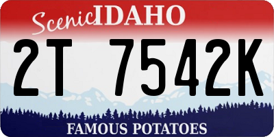ID license plate 2T7542K