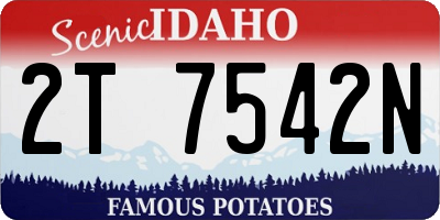 ID license plate 2T7542N