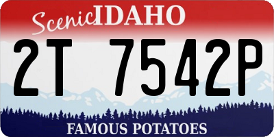 ID license plate 2T7542P