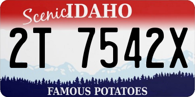 ID license plate 2T7542X