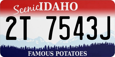 ID license plate 2T7543J