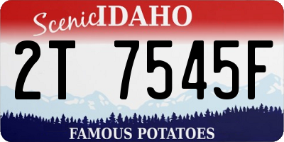 ID license plate 2T7545F