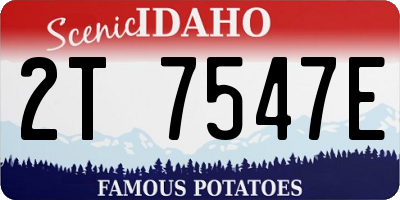 ID license plate 2T7547E