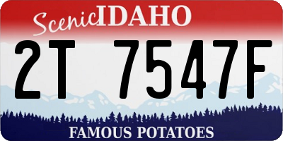 ID license plate 2T7547F