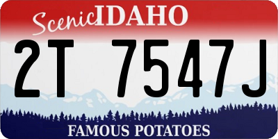ID license plate 2T7547J