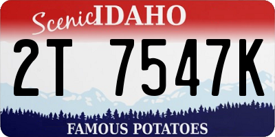 ID license plate 2T7547K