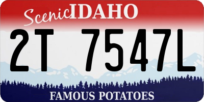 ID license plate 2T7547L