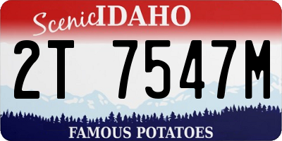 ID license plate 2T7547M
