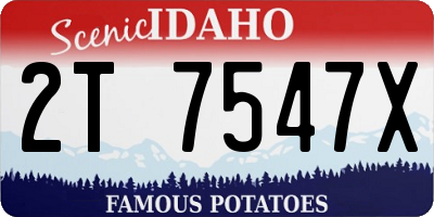 ID license plate 2T7547X