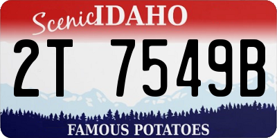 ID license plate 2T7549B