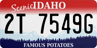 ID license plate 2T7549G