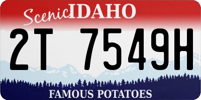ID license plate 2T7549H